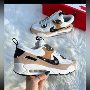 Custom Copper Swarovski Nike Women Air Max 90 Futura. US 7.5 brand new!